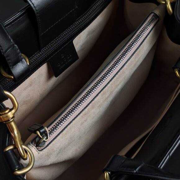 Gucci Black Small Marmont Tote Matelasse Leather SAME DAY SHIP! - Picture 5 of 12